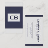 Moderne Minimalistische Blue Business Card Visitenkarte (Vorne/Hinten)