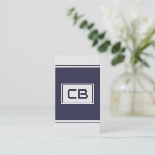 Moderne Minimalistische Blue Business Card Visitenkarte (Stehend Vorderseite)