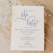 Moderne Minimalistische Blue Calligraphy Baby-Dusc