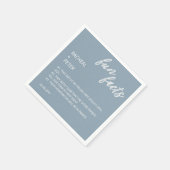 Moderne Minimalistische Blue Fun Fakten Hochzeiten Serviette (Ecke)