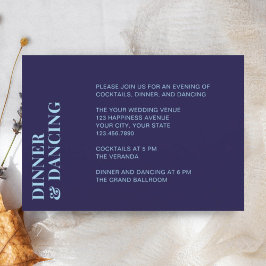 Moderne Minimalistische Blue Wedding Card RSVP Karte