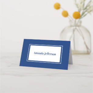 Moderne Minimalistische Blue Wedding Platzkarte