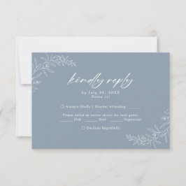 Moderne Minimalistische Blue Wedding RSVP Card Einladung