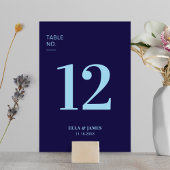 Moderne Minimalistische Blue Wedding Tischnummer