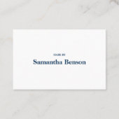 Moderne Minimalistische Blue & White Loyalty Card Visitenkarte (Rückseite)