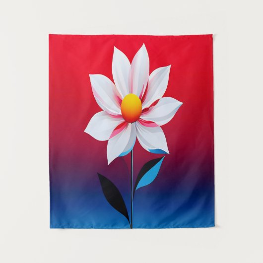 Moderne Minimalistische Blume Kunst Wandteppich (Vorderseite)