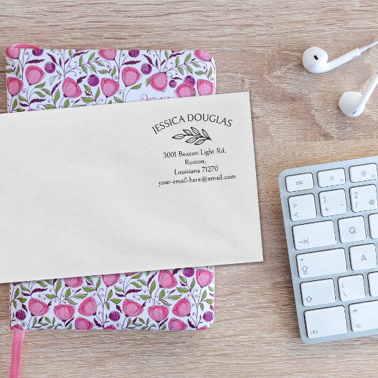 Moderne Minimalistische Blume, maßgeschneiderte Rü Gummistempel