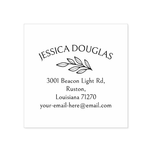 Moderne Minimalistische Blume, maßgeschneiderte Rü Gummistempel (Prägung)