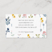 Moderne Minimalistische Blume Mit Monogramm Visitenkarte (Rückseite)