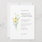 Moderne Minimalistische Blumen-Detail-Hochzeit Einladung (Vorderseite)