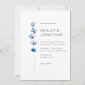 Moderne Minimalistische Blumen-Detail-Hochzeit Einladung (Vorderseite)