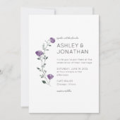 Moderne Minimalistische Blumen-Detail-Hochzeit Einladung (Vorderseite)