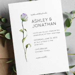 Moderne Minimalistische Blumen-Detail-Hochzeit Einladung