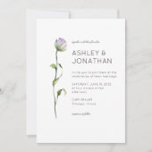 Moderne Minimalistische Blumen-Detail-Hochzeit Einladung (Vorderseite)