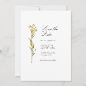 Moderne Minimalistische Blumen-Detail-Hochzeit Save The Date (Vorderseite)