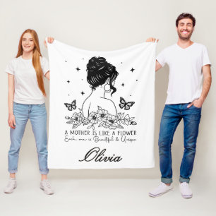 Moderne minimalistische Blumen zum Muttertag mit i Fleecedecke