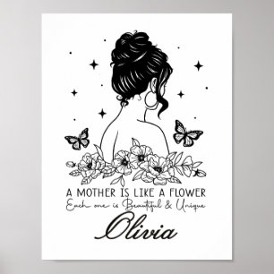 Moderne minimalistische Blumen zum Muttertag mit i Poster