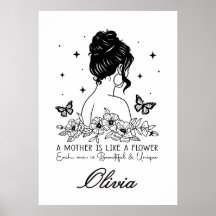 Moderne minimalistische Blumen zum Muttertag mit i