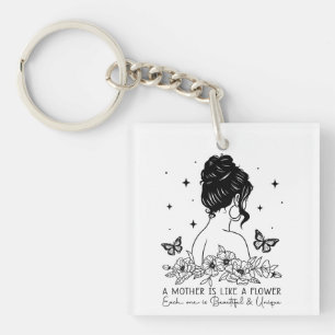 Moderne minimalistische Blumen zum Muttertag mit i Schlüsselanhänger