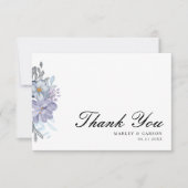 Moderne Minimalistische Blumenhochzeit Dankeskarte (Vorderseite)