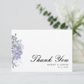 Moderne Minimalistische Blumenhochzeit Dankeskarte (Stehend Vorderseite)