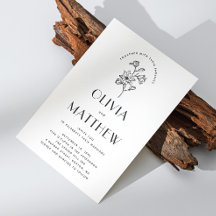 Moderne Minimalistische Blumenhochzeit. QR-Code un