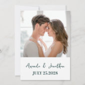 Moderne Minimalistische Blumenhochzeit rettet das  Einladung (Rückseite)