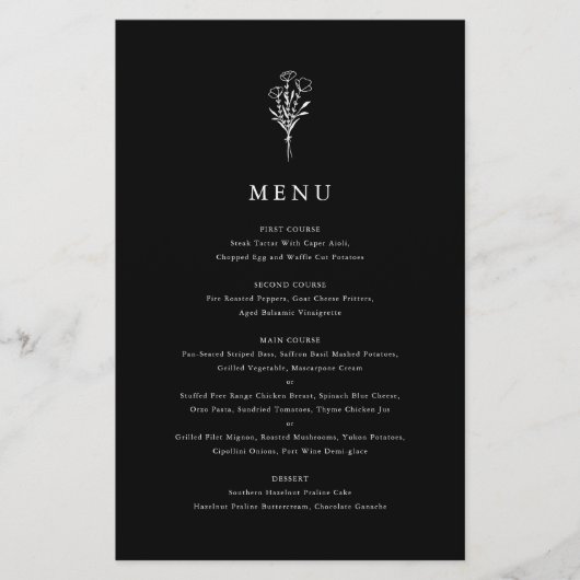 Moderne Minimalistische Blumenkarte (Vorderseite)