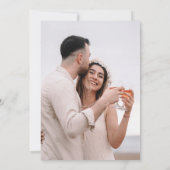 Moderne Minimalistische Blumenrosa Hochzeit Einladung (Rückseite)