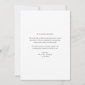 Moderne Minimalistische Blumenstrauß Black Wedding Dankeskarte (Rückseite)