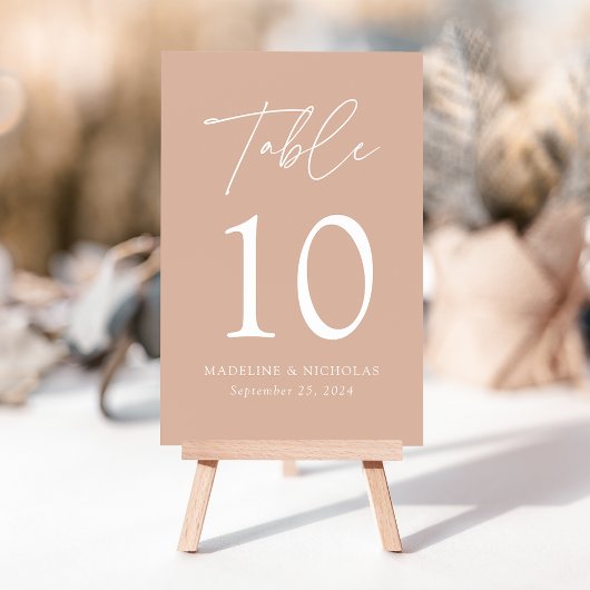 Moderne Minimalistische Blush-Hochzeit Tischnummer
