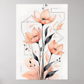 Moderne Minimalistische Blüte - Pfirsichblüten VII Poster (Vorne)
