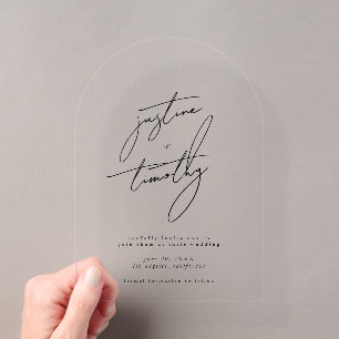 Moderne Minimalistische Bogen Save the Date Acryleinladungen