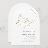 Moderne, minimalistische Bogenhochzeit Einladung (Vorne/Hinten)