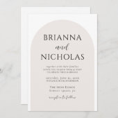 Moderne Minimalistische Bogenhochzeit Einladung (Vorne/Hinten)