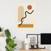 Moderne Minimalistische Boho Abstrakt Wall Art Ear Poster (Heimbüro)