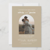 Moderne Minimalistische Boho Arch Foto Hochzeit Einladung (Vorderseite)