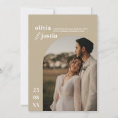 Moderne Minimalistische Boho Arch Foto Hochzeit Einladung (Rückseite)