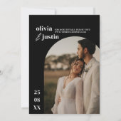 Moderne Minimalistische Boho Arch Foto Hochzeit Einladung (Rückseite)