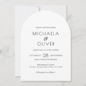 Moderne Minimalistische Boho Arch Foto Hochzeit Einladung (Vorderseite)