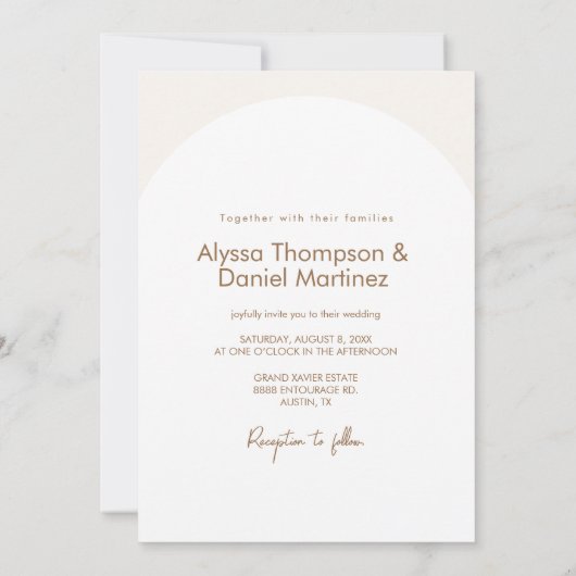 Moderne Minimalistische Boho Arch Foto Hochzeit Einladung (Rückseite)