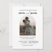 Moderne Minimalistische Boho Arch Foto Hochzeit Einladung (Vorderseite)