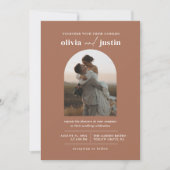 Moderne Minimalistische Boho Arch Foto Hochzeit Einladung (Vorderseite)