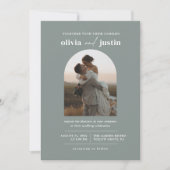 Moderne Minimalistische Boho Arch Foto Hochzeit Einladung (Vorderseite)