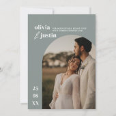 Moderne Minimalistische Boho Arch Foto Hochzeit Einladung (Rückseite)