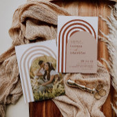 Moderne Minimalistische Boho Arch Foto Hochzeit Einladung
