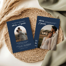 Moderne Minimalistische Boho Arch Foto Hochzeit Einladung