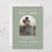 Moderne Minimalistische Boho Arch Foto Hochzeit Einladung (Vorderseite)