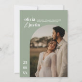 Moderne Minimalistische Boho Arch Foto Hochzeit Einladung (Rückseite)