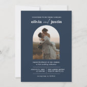 Moderne Minimalistische Boho Arch Foto Hochzeit Einladung (Vorderseite)